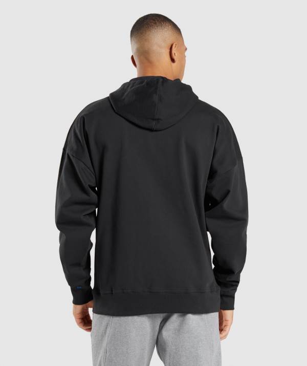 Panske Mikiny S Kapucňou Gymshark Essential Oversized Zip Up Čierne | RP2396154